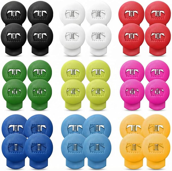 Baseball Glove Locks – 18 Pack Lace Locks for Baseball & Softball – 9 Assorted Colors (2 Each) – Glove Lock Clips for Glove Repair and Secure Fit - Youth & Adult Players