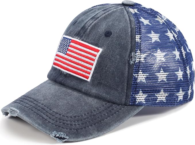 American Flag Hats Love Breast Cancer Adjustable Rhinestone Baseball Cap USA Patriotic Embroidered Baseball Trucker Hat