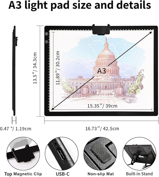 Rechargeable A3 Light Pad for Diamond Painting - Image 7