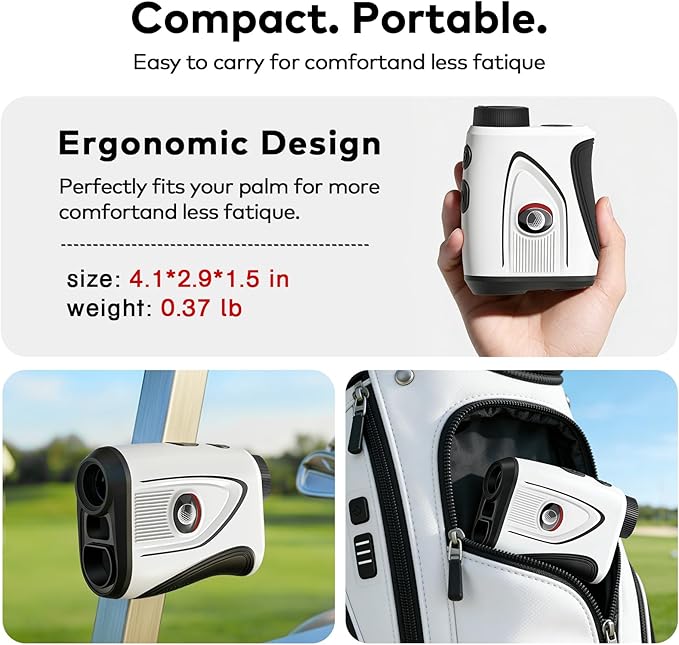 1200 Yards Range Finder Golf with Slope, 7X Magnification Range Finder, Lightweight Portable Rechargeable Rangefinder, Flag Lock Vibration, Switch for Legal, Range Finders for Golf Accessories