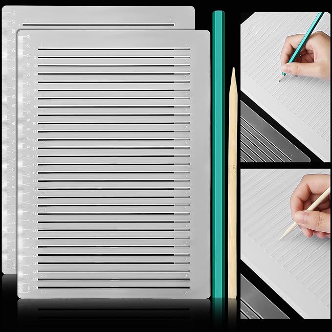 2 Packs Plastic Straight Line Stencil Template by Fainne