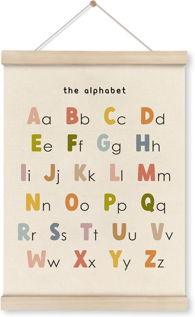 HRQKO ABC Poster Hanger Frame, Alphabet Wall Art, Cute ABC Poster Wall Art by HRQKO