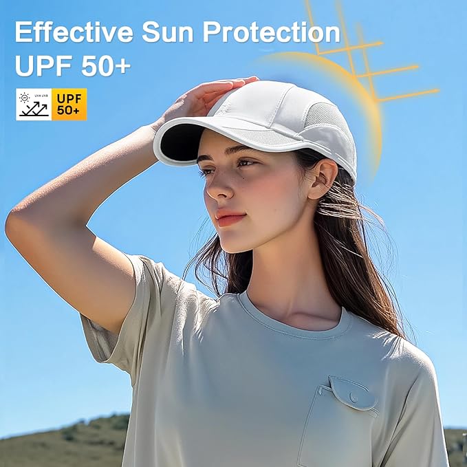 HH HOFNEN Quick Dry Baseball Cap Unstructured Running Cap Water-Resistant UPF 50+ Mesh Golf Sun Hats for Men Women