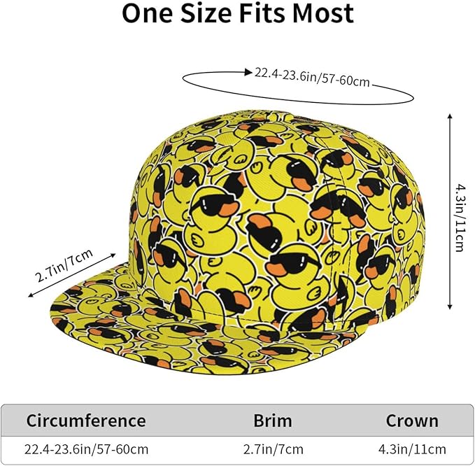 Fashion Snapback Hat for Men Women, Hip Hop Style Baseball Cap Flat Bill Hats Adjustable Trucker Sun Hat