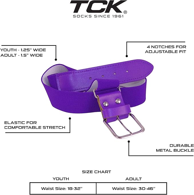 TCK Softball Baseball Belt Youth and Adult Sizes
