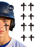 144 Pairs Eye Black Stickers, Mixed Cross Sports Face Eyeblack Sticker for Baseball Football Softball Themed Party Birthday Party Supplies