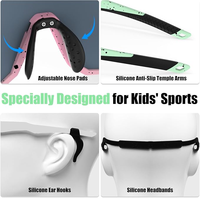 X-TIGER Kids Sunglasses Polarized Youth Baseball Sunglasses for 8-14 boys girls UV400 Sports Softball Cycling Glasses