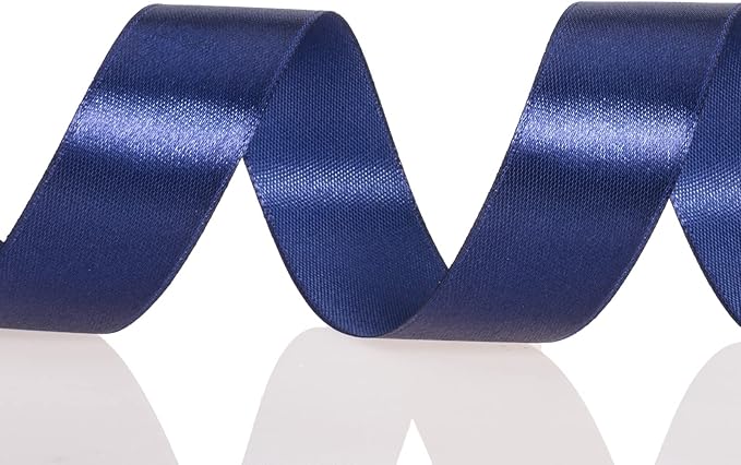 1 Inch Navy Solid Satin Ribbon, 50 Yards Craft Fabric Ribbon - Image 3