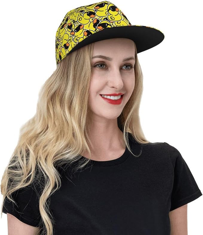 Fashion Snapback Hat for Men Women, Hip Hop Style Baseball Cap Flat Bill Hats Adjustable Trucker Sun Hat