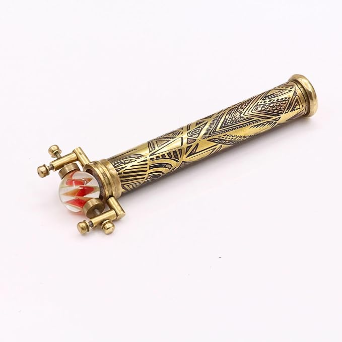 RII Brass Kaleidoscope | Vintage Antique Etched Brass Design | Interchangeable - Image 3