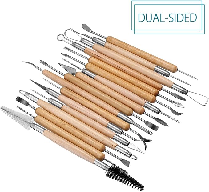Meuxan 40PCS Pottery Tool Set Clay Sculpting Modeling Tools - Image 3