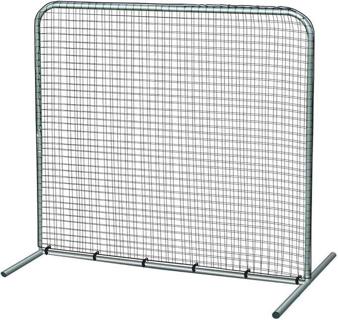 CHAMPRO Steel Frame Field Screen, Baseball/Softball Practice Net and Backstop, 10' x 10' Green Polyethylene (PE) Net