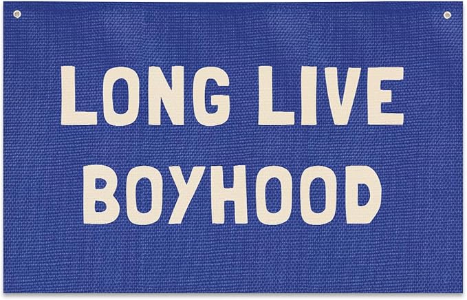 Long Live Boyhood Banner, Boys Room Decor, Canvas Banner Wall Hanging Flag Decor by JIUWEIHU