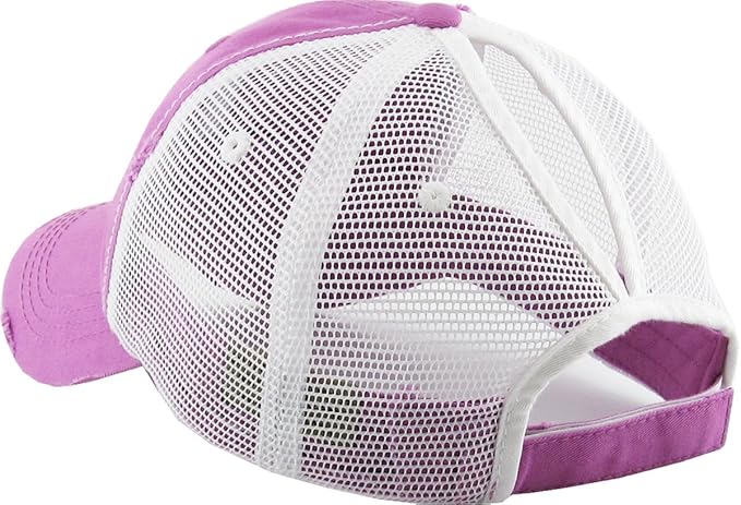 Classic Plain Ponytail Messy High Bun Headwear Adjustable Cotton Trucker Mesh Glitter Hat Baseball Cap