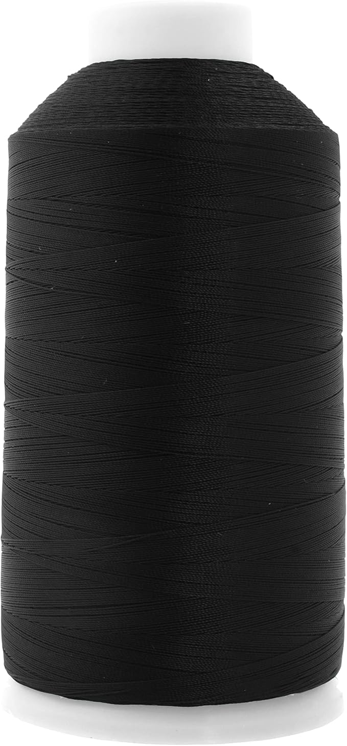 Mandala Crafts Bonded Nylon Thread Black Heavy Duty Sewing Threads by MandalaCrafts