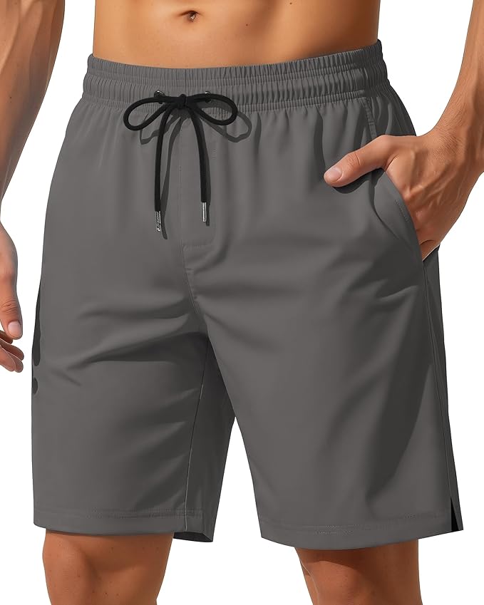 9 Inch Men Swim Trunks with Mesh Lining Quick Dry Breathable Pockets for Summer Beach Cruise Water Park Gym Running