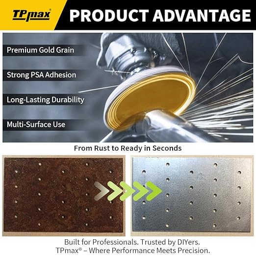 6-Inch 220-Grit Gold PSA Sanding Discs, 50 Pack – Pro-Grade Self-Adhesive - Image 5