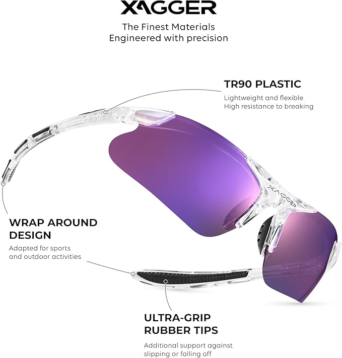 Xagger Kids Youth Polarized Sports Sunglasses for Boys Girls Baseball Softball Glasses TR90 Frame