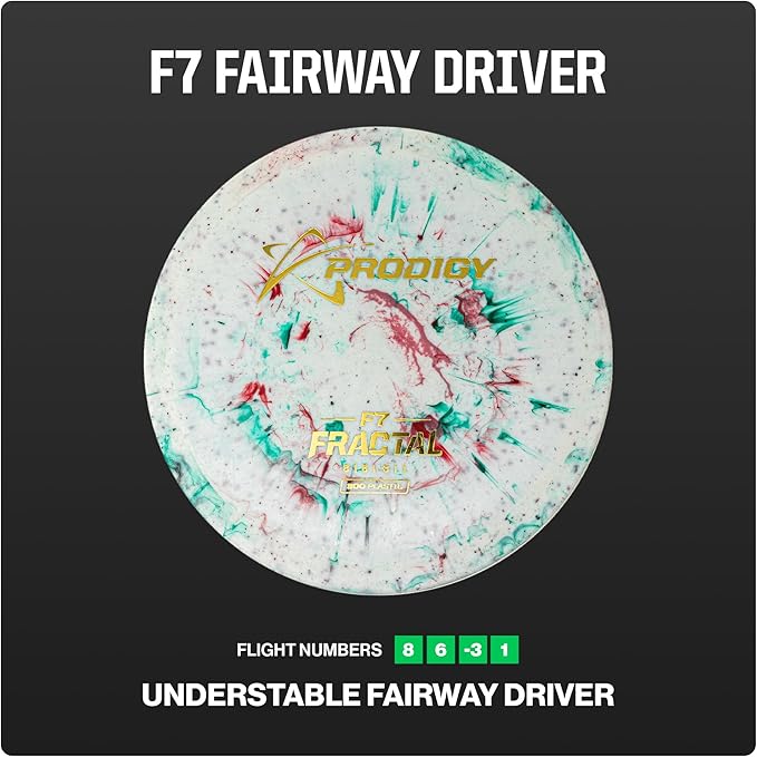 Prodigy Fractal Disc Golf Set | 3 Piece Disc Golf Starter Set for Beginners | Includes PA3, M4, F7 | Perfect for Newer Players | Lightweight, Grippy Plastic w/ Splash Effect | Weights & Colors Vary