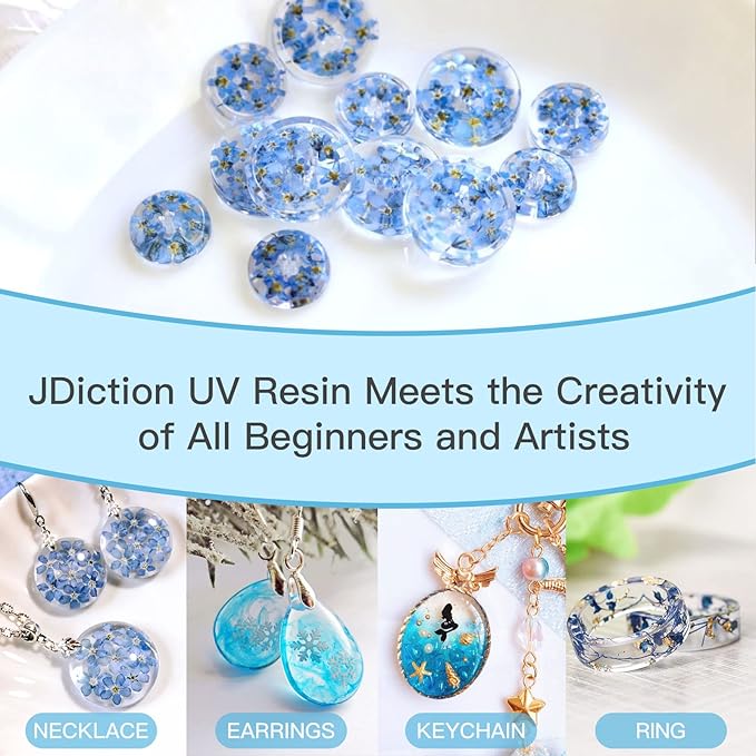 JDiction 400g UV Resin, New Formula Crystal Clear UV Resin Solar Cure Sunlight - Image 8