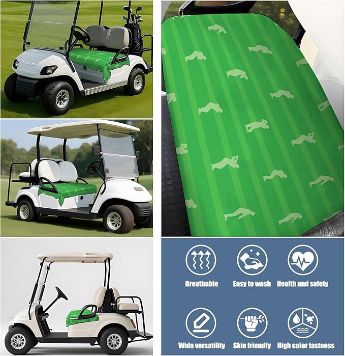Golf Cart Seat Covers, Golf Cart Seat Towel Blanket for 2-Seat Golf Carts, Breathable Golf Cart Seat Cushions Golf Club Car Accessories 51'' x 31''