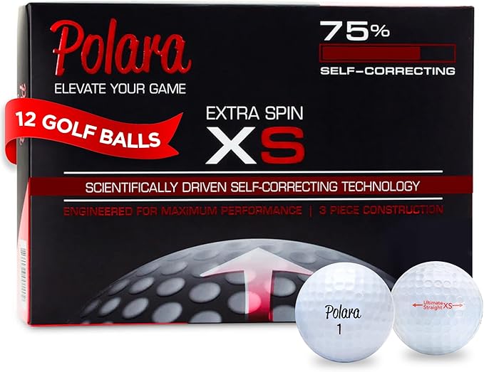 Polara Self-Correcting Golf Balls – High-Performance Golf Balls with Soft Feel, Anti-Slice & Hook Correction, Exceeds USGA Limits, Dimple Design for Maximum Distance, Golf Accessories for Men & Women