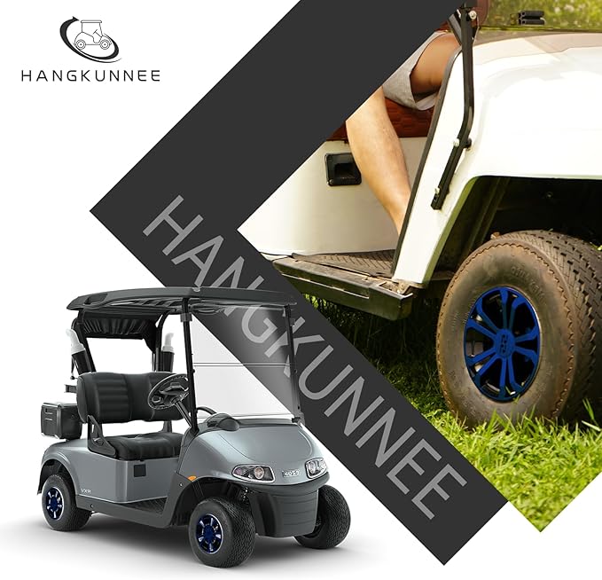 Golf Cart SS Wheel Covers Hub Caps for EZGO Club Car Yamaha, 8 inch Golf Cart Hub Caps, Set of 4 Wheel Covers