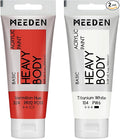 MEEDEN Acrylic Paint Vermilion Hue: Bundled - 100ml/3.38oz x 2 Bulk Heavy Body by MEEDEN