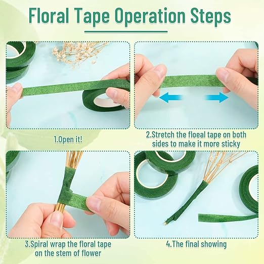 PAXCOO Floral Tape and Wire, Florist Tape and Flower Wire Arrangement Kit - Image 4