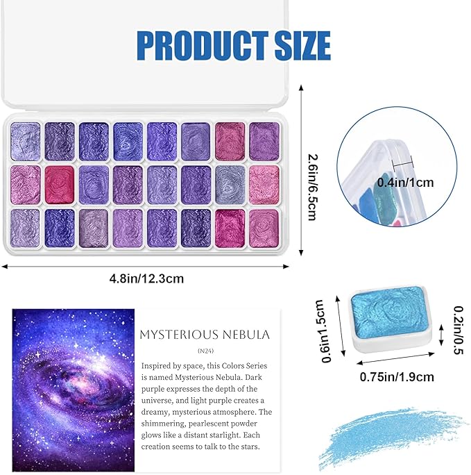 Mini Glitter Watercolor Paint Set - Image 2