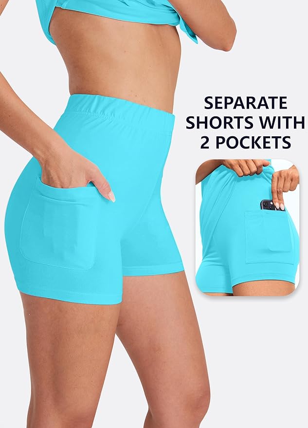 Hiverlay Golf Dresses for Women with Shorts and Pockets, V-Neck Short Sleeve Tennis Dress, Workout Athletic Dresses