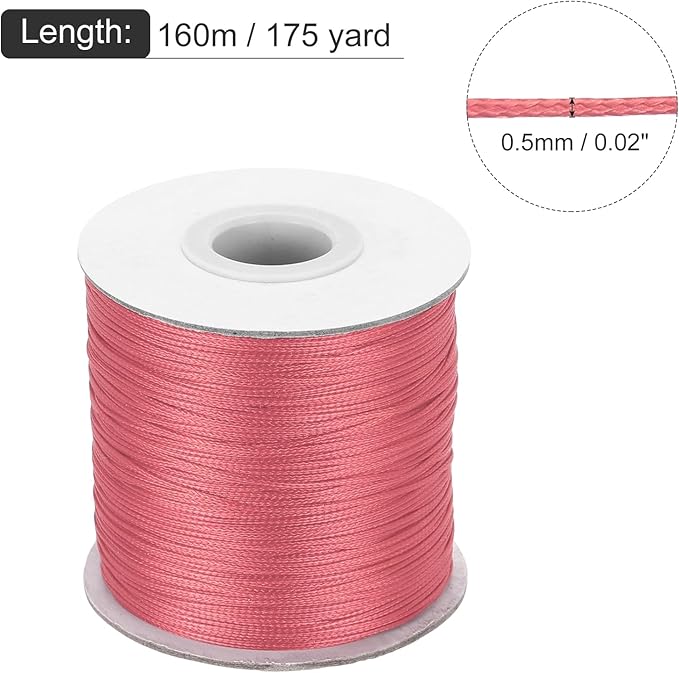 MECCANIXITY Waxed Cord 0.5mm Waxed Polyester Cord 175 Yard Wax String - Image 2