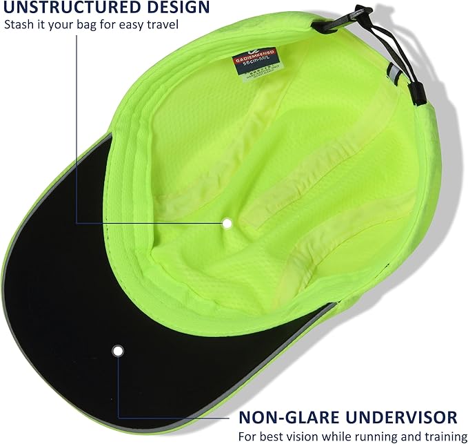 GADIEMKENSD Women's Race Day Running Cap Performance Mesh Hat - Excellent Ventilation, Lightweight, Reflective Safety