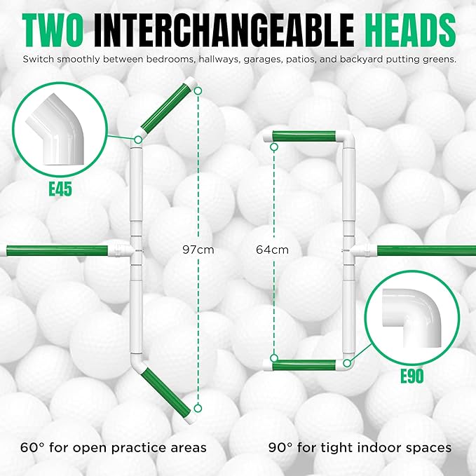 DURARANGE Portable Golf Ball Sweeper – Self-Standing No Bend Design, Modular PVC Ball Collector, Picker Upper Alternative for Golf, Pickleball & Badminton Practice