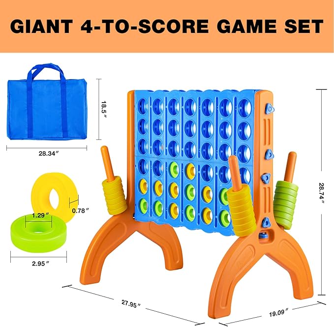Ayeboovi Giant 4-in-A-Row, Jumbo 4-to-Score Yard Game - Image 3