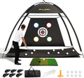 FILORI Golf Practice Net 10x7FT - Golf Hitting Net with Tri-Turf Mat, 8 Balls, Tee & Carry Bag, Indoor/Outdoor Backyard Training for Driving Chipping Swing, Ideal Gifts