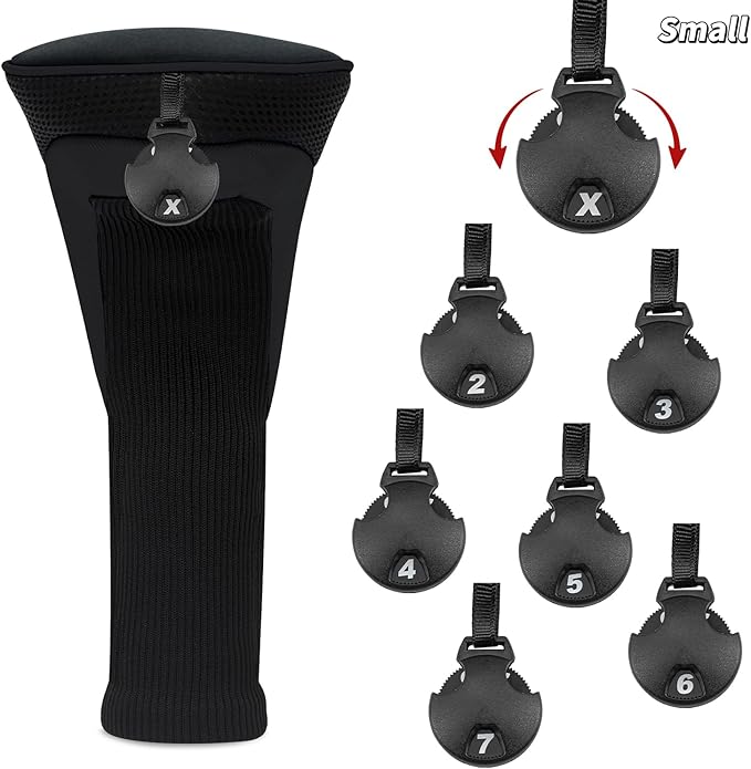 Golf Club Head Covers for Woods 3/4/5/6 Pieces Long Neck Mesh Sports Golf Club Headcovers Set with Interchangeable No. Tags 3 4 5 6 7 X Golf Accessories for Men Women