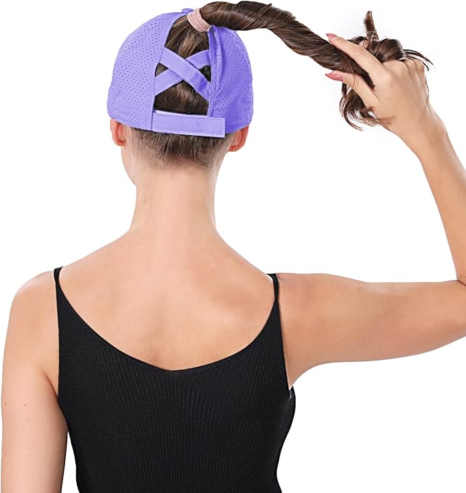 ZTL Women's High Ponytail Baseball Cap Performance Running Hat Quick Dry Mesh Sports Cap Unstructured Dad Trucker Hats
