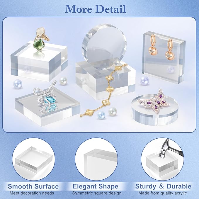 Acrylic Blocks 3 X 3 X 2 Inch 4 Pcs Acrylic Base Stand - Image 6