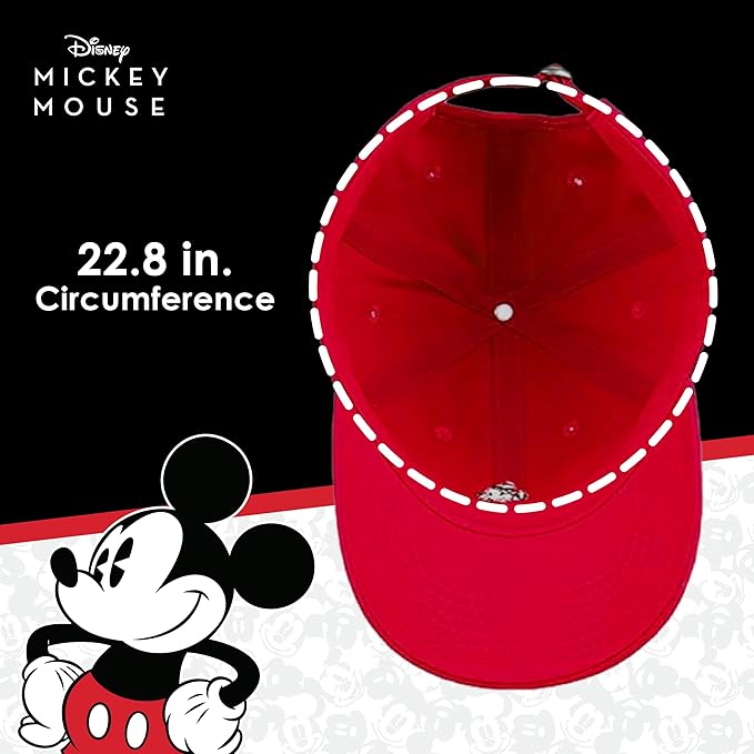 Disney Mickey Mouse Embroidered Cotton Adjustable Dad Hat with Curved Brim