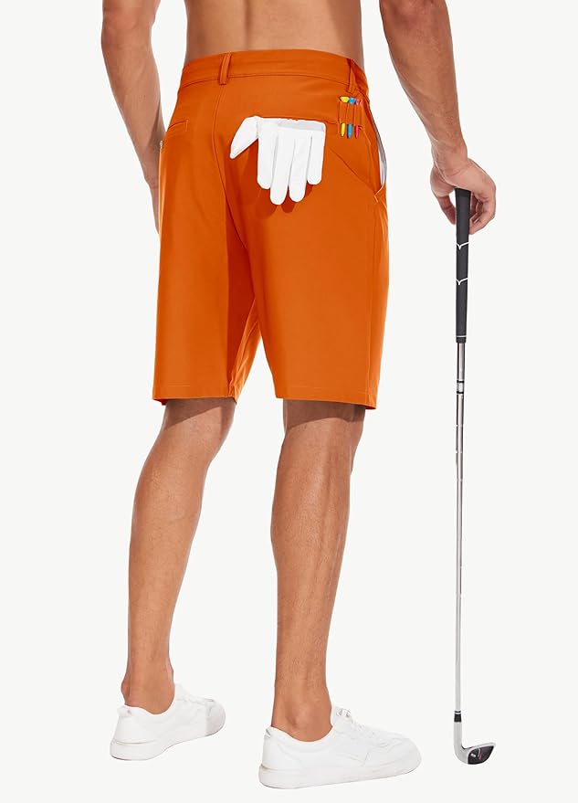 JWM Mens 7"/9" Stretch Golf Shorts - Lightweight Hybrid Casual Dress Work Flat Front Shorts with 5 Pockets Quick Dry UPF50