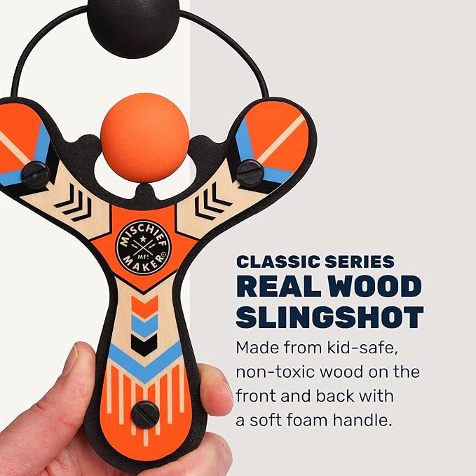 Mighty Fun! - Mischief Maker® Wooden Slingshot - Classic Series - Real Wood - Image 3