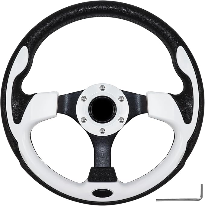 Golf Cart Steering Wheel, Skid Steering Wheel, Universal Golf Cart for Club Car EZGO RXV and TXT, Yamaha, Precedent Tempo, DS
