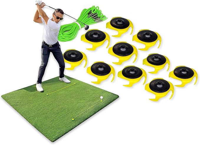 Tee Claw Golf Tee Holder, Golf Mat Tee, Golf Alignment String, Baseball Agility Training for Indoor and Outdoor, Made in The USA.