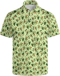 HUURAY Funny Golf Polos for Men Funny Print Short Sleeve Shirts Quick Dry Polo Shirts Hawaiian Shirt Performance Golf Outfits