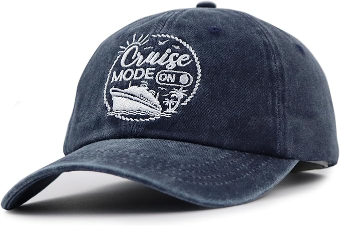 Cruise Mode On Baseball Caps for Men Women, Adjustable Embroidered Cotton Outdoor Hats