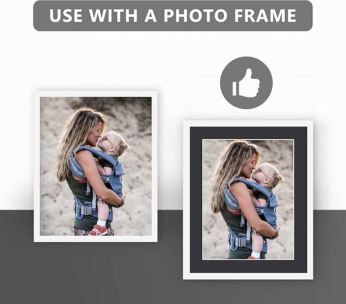 10 Pack Pre-Cut 11 x 14 Black Picture Mats - Image 7