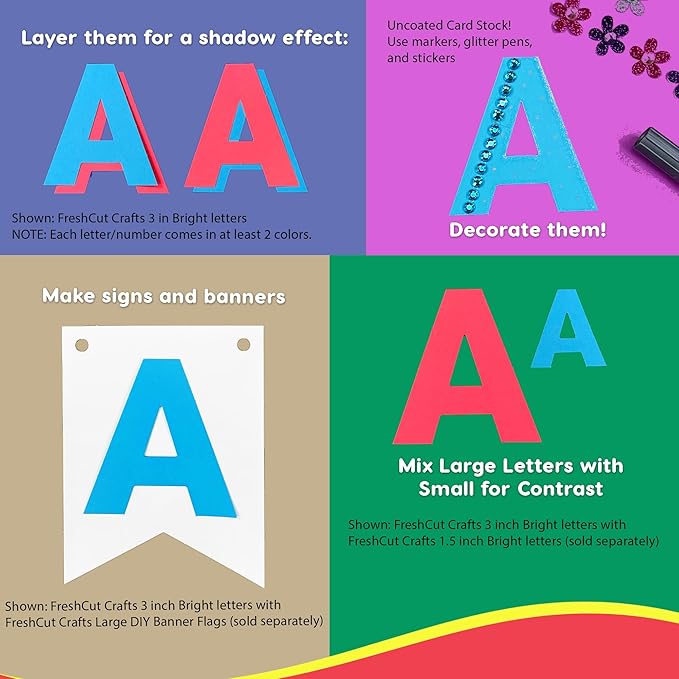 209 Pcs 3" Bright Bulletin Board Letters & Numbers, Punctuation, US Made Card - Image 7