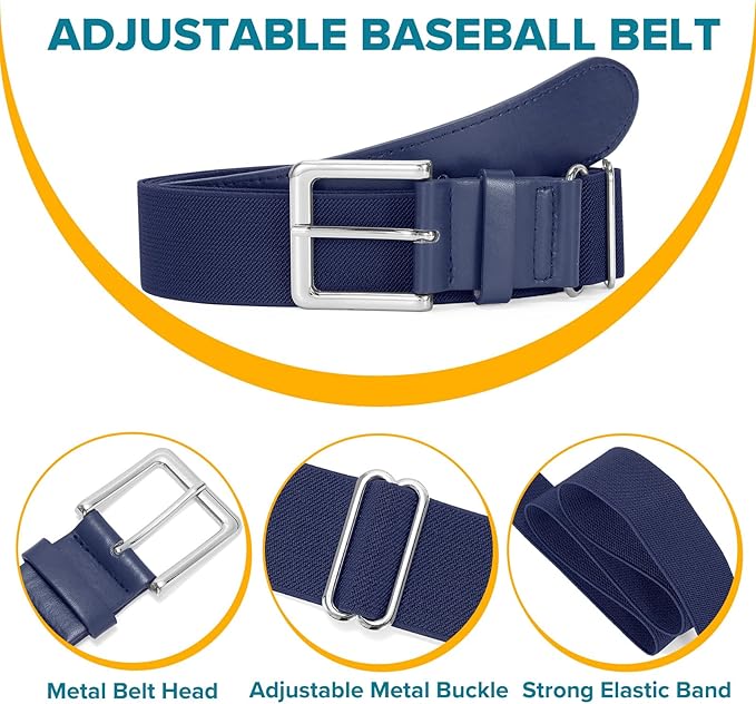 Baseball Socks and Belt Combo for Youth Adult - Softball Sock and Belt for Boys and Girls (2 Pairs of Socks & 1 Belt)