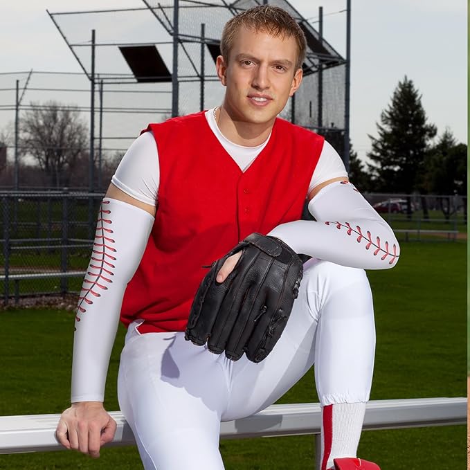 6 Pairs Baseball Arm Sleeve Youth Sports Elbow Compression Baseball Arm Sleeve Sun Protection Anti Slip